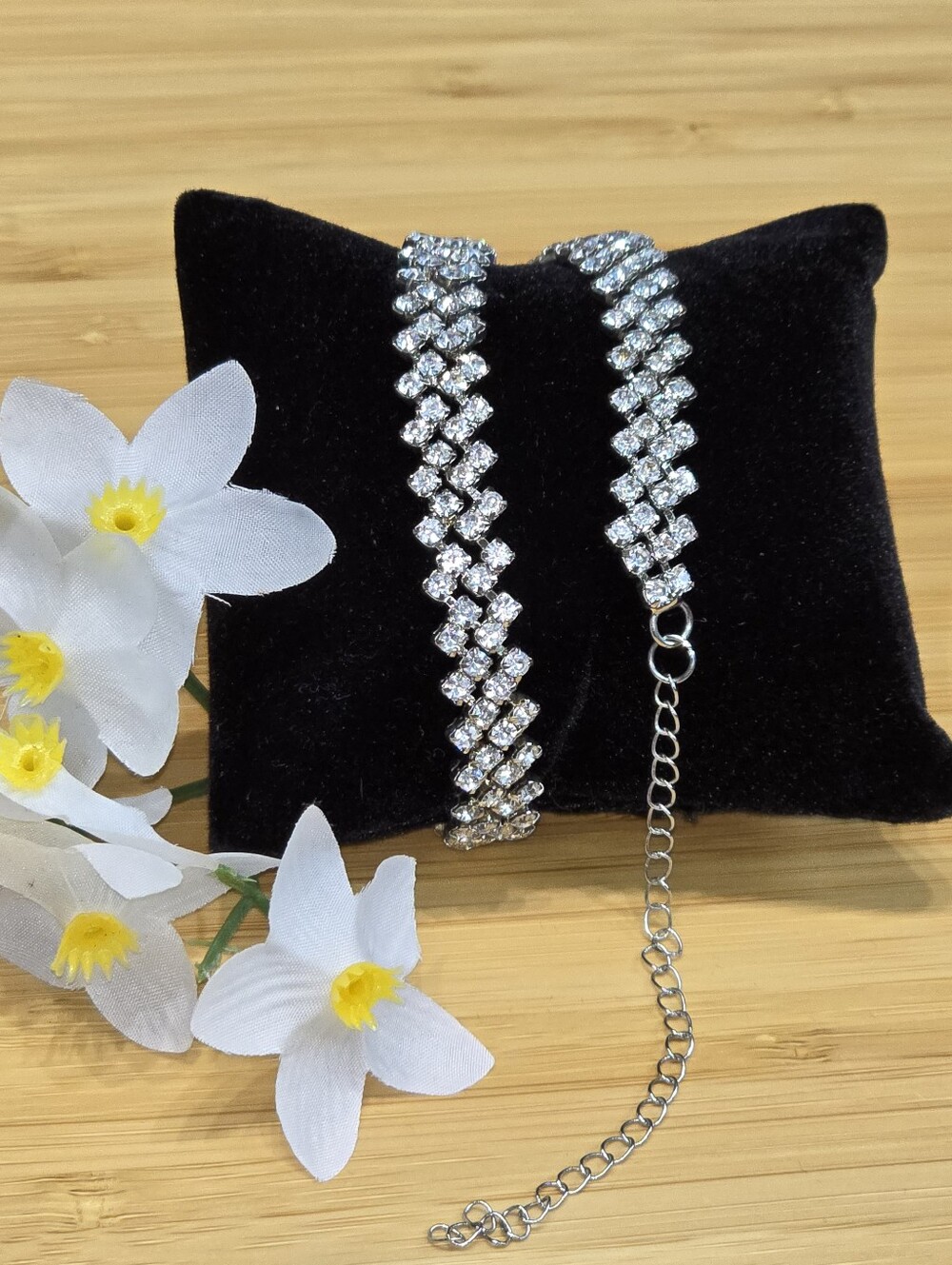 Silver Crystal Tennis Bracelet - Women's Sparkling Silver Bracelet